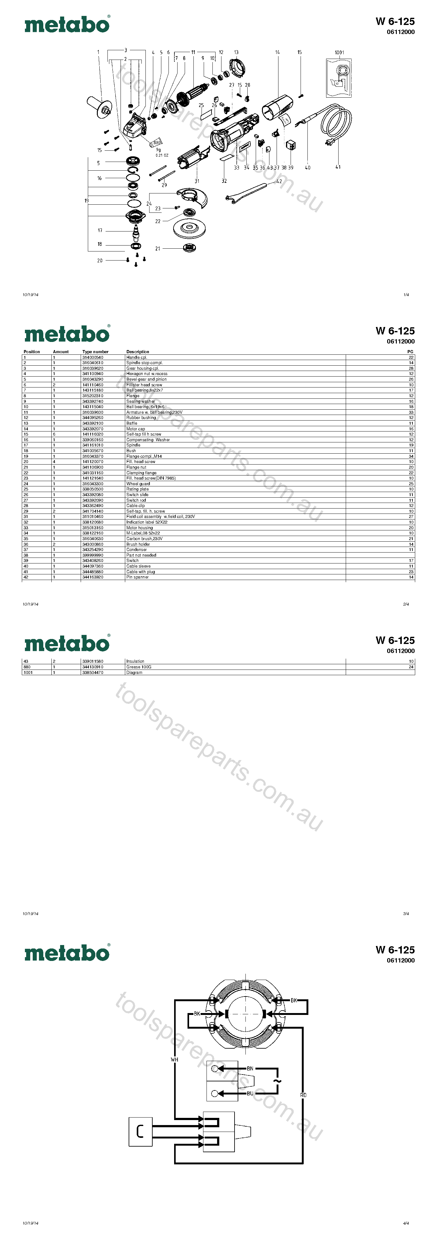 Metabo W 6-125 06112000  Diagram 1