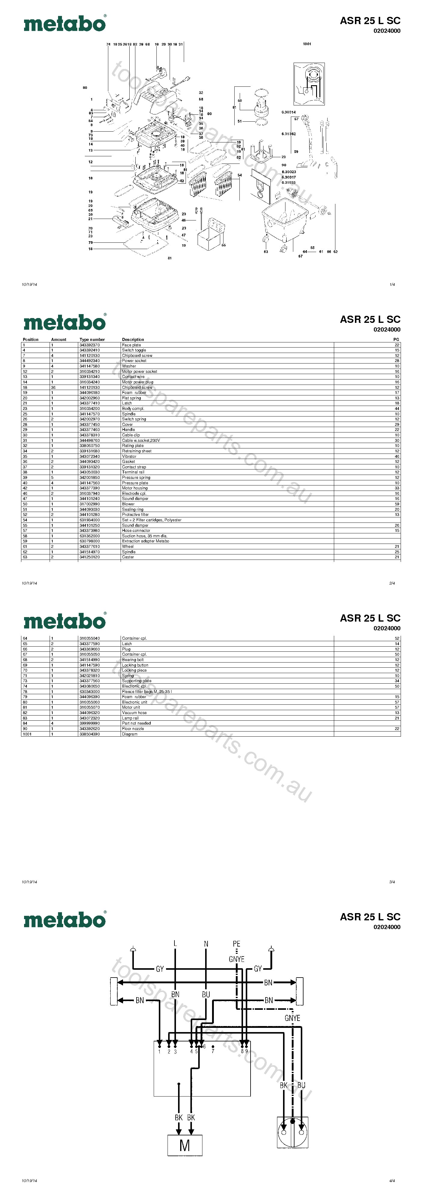 Metabo ASR 25 L SC 02024000  Diagram 1