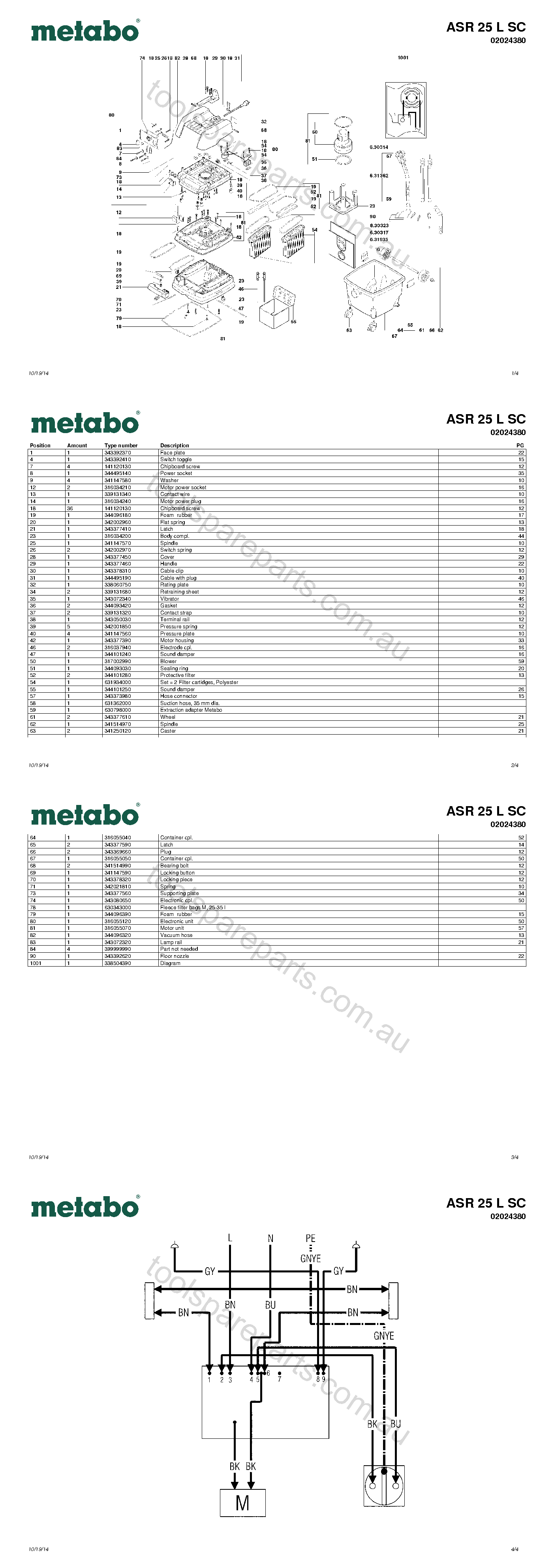 Metabo ASR 25 L SC 02024380  Diagram 1