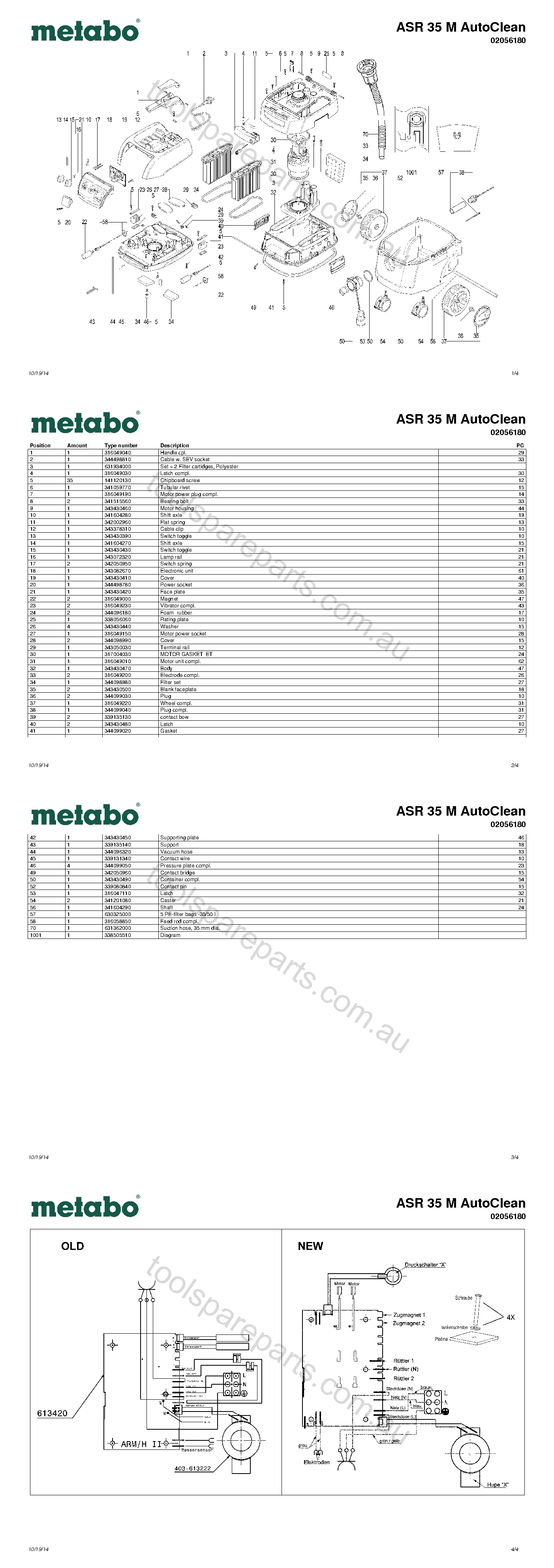 Metabo ASR 35 M AutoClean 02056180  Diagram 1