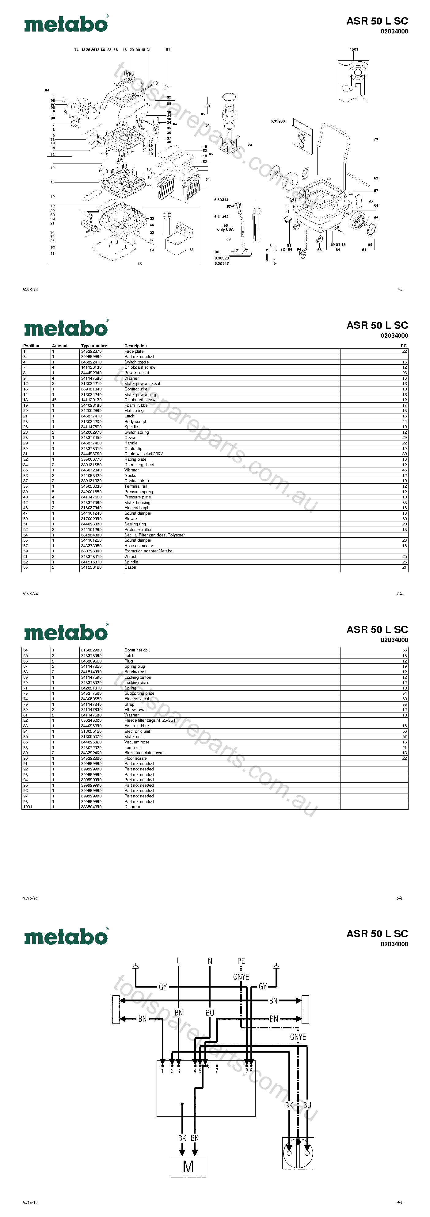 Metabo ASR 50 L SC 02034000  Diagram 1