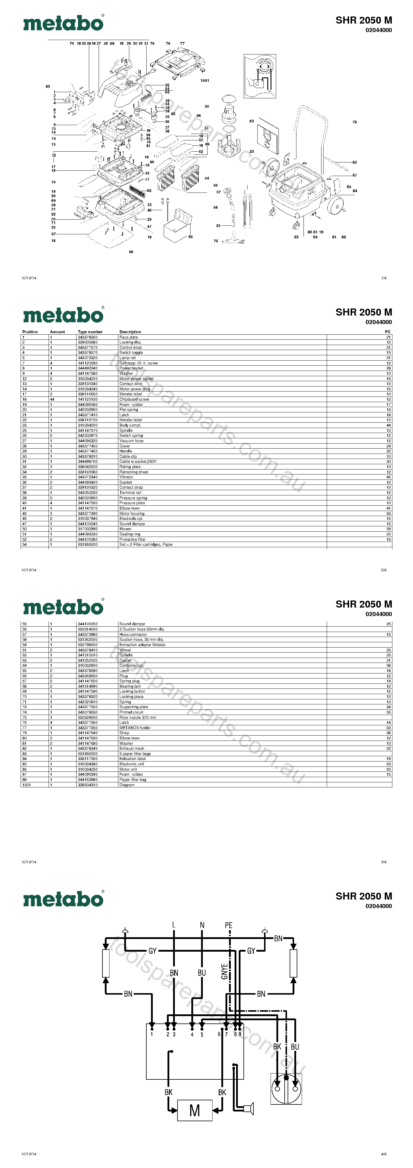 Metabo SHR 2050 M 02044000  Diagram 1