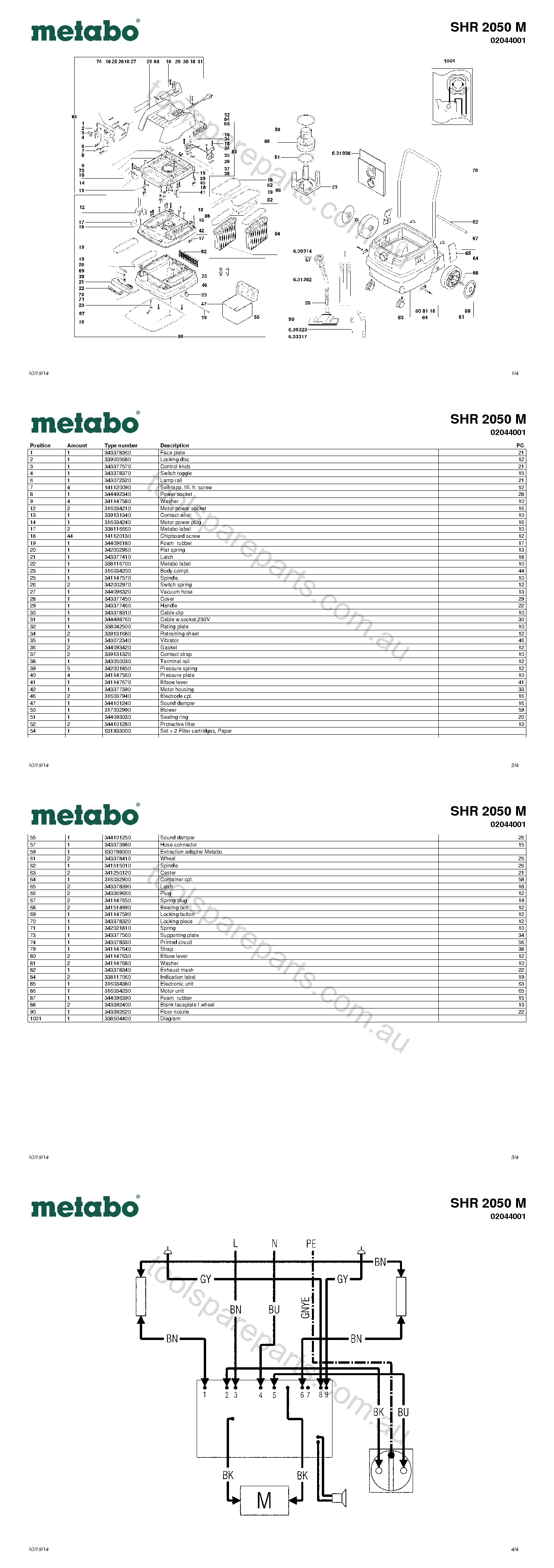 Metabo SHR 2050 M 02044001  Diagram 1