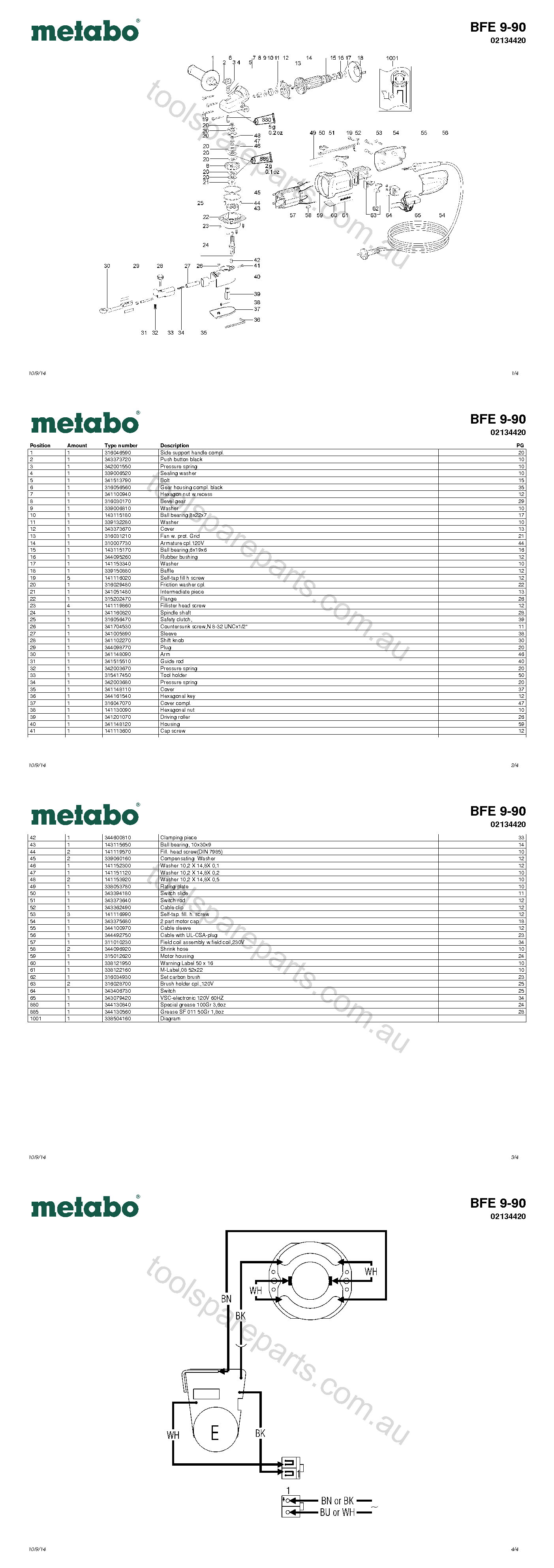 Metabo BFE 9-90 02134420  Diagram 1