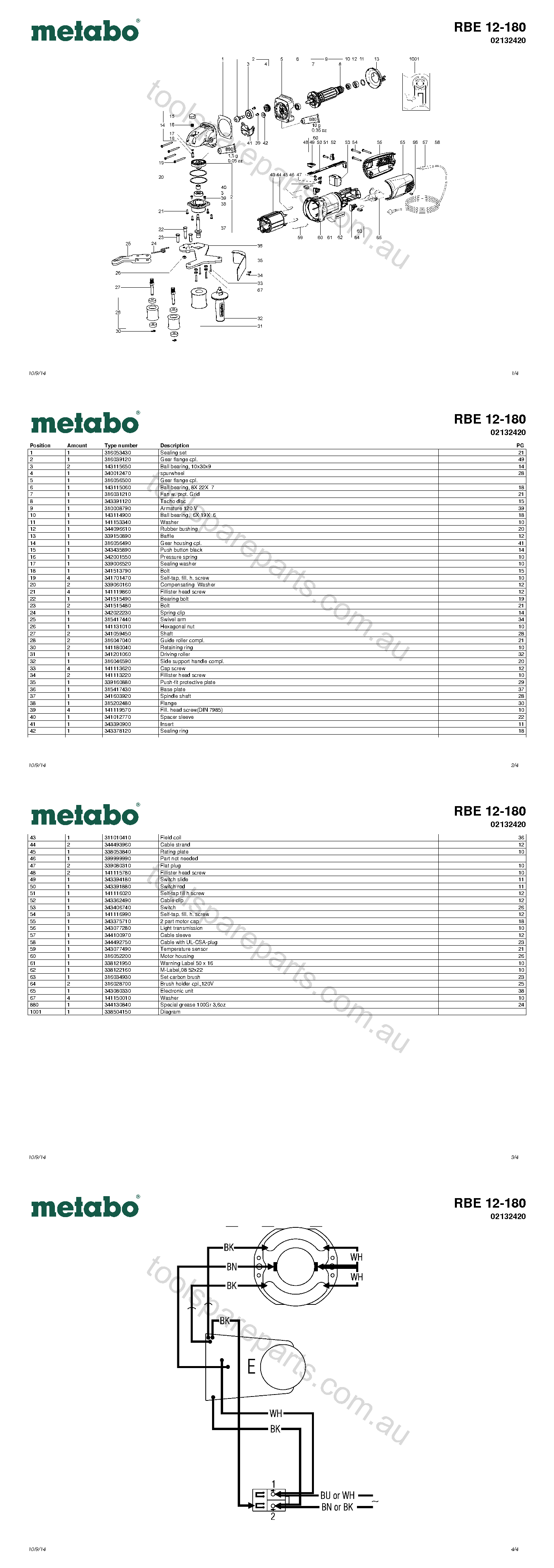 Metabo RBE 12-180 02132420  Diagram 1