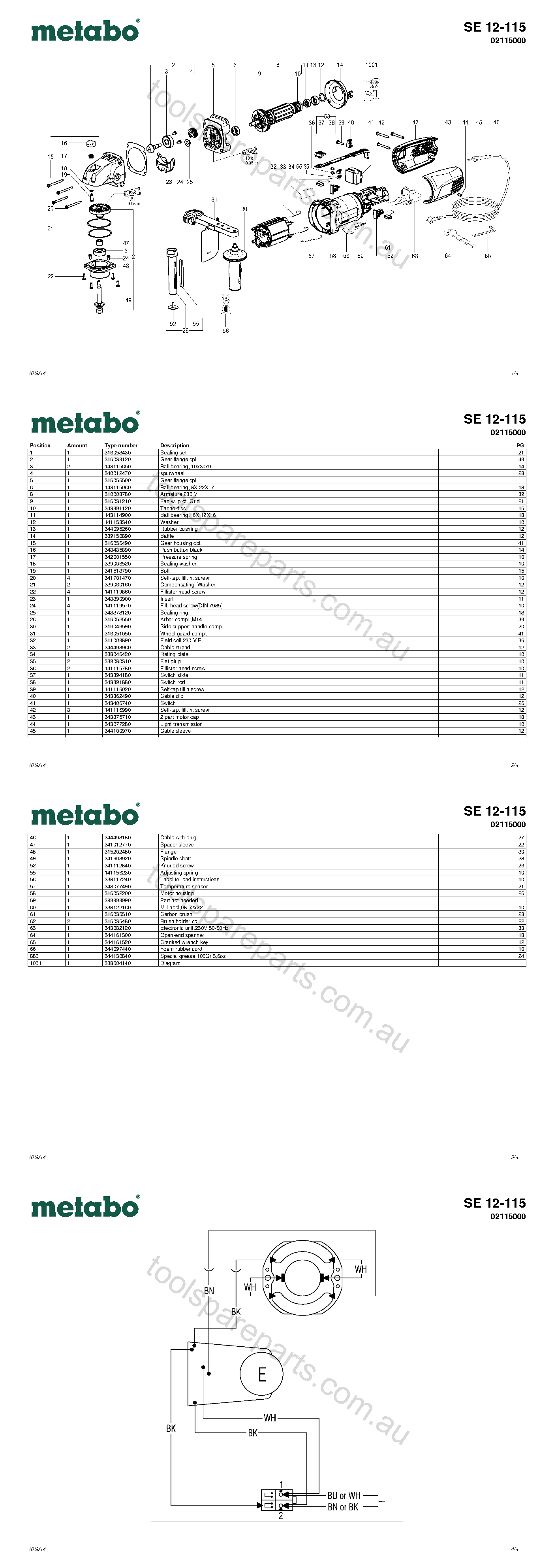 Metabo SE 12-115 02115000  Diagram 1