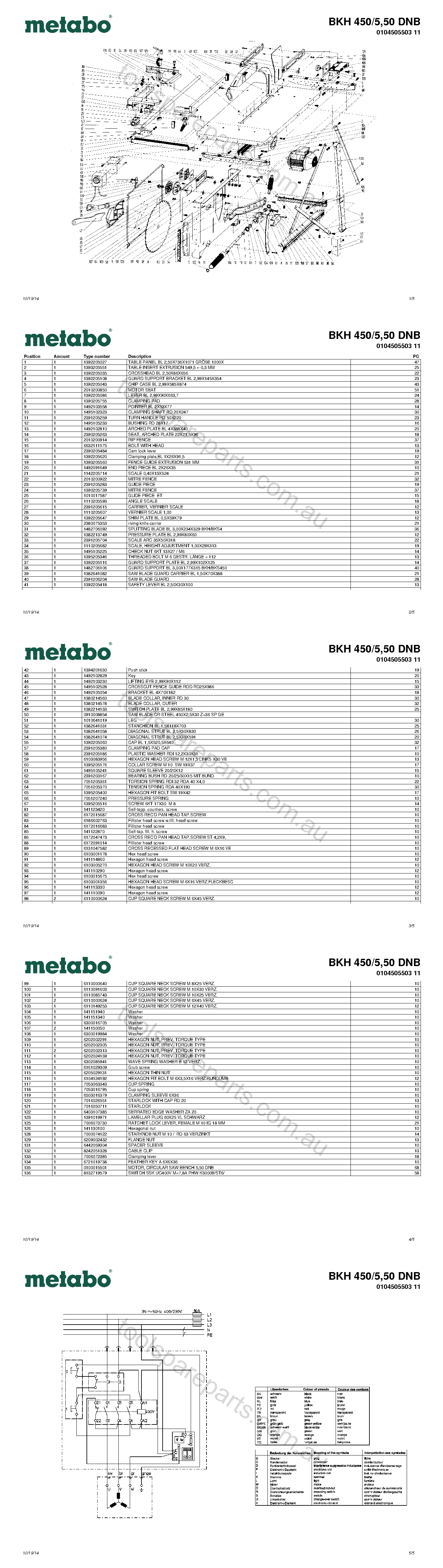 Metabo BKH 450/5,50 DNB 0104505503 11  Diagram 1
