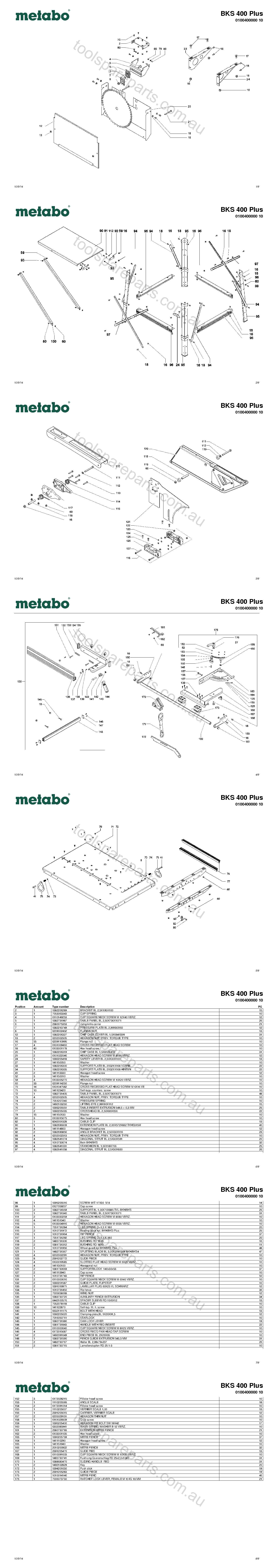 Metabo BKS 400 Plus 0100400000 10  Diagram 1