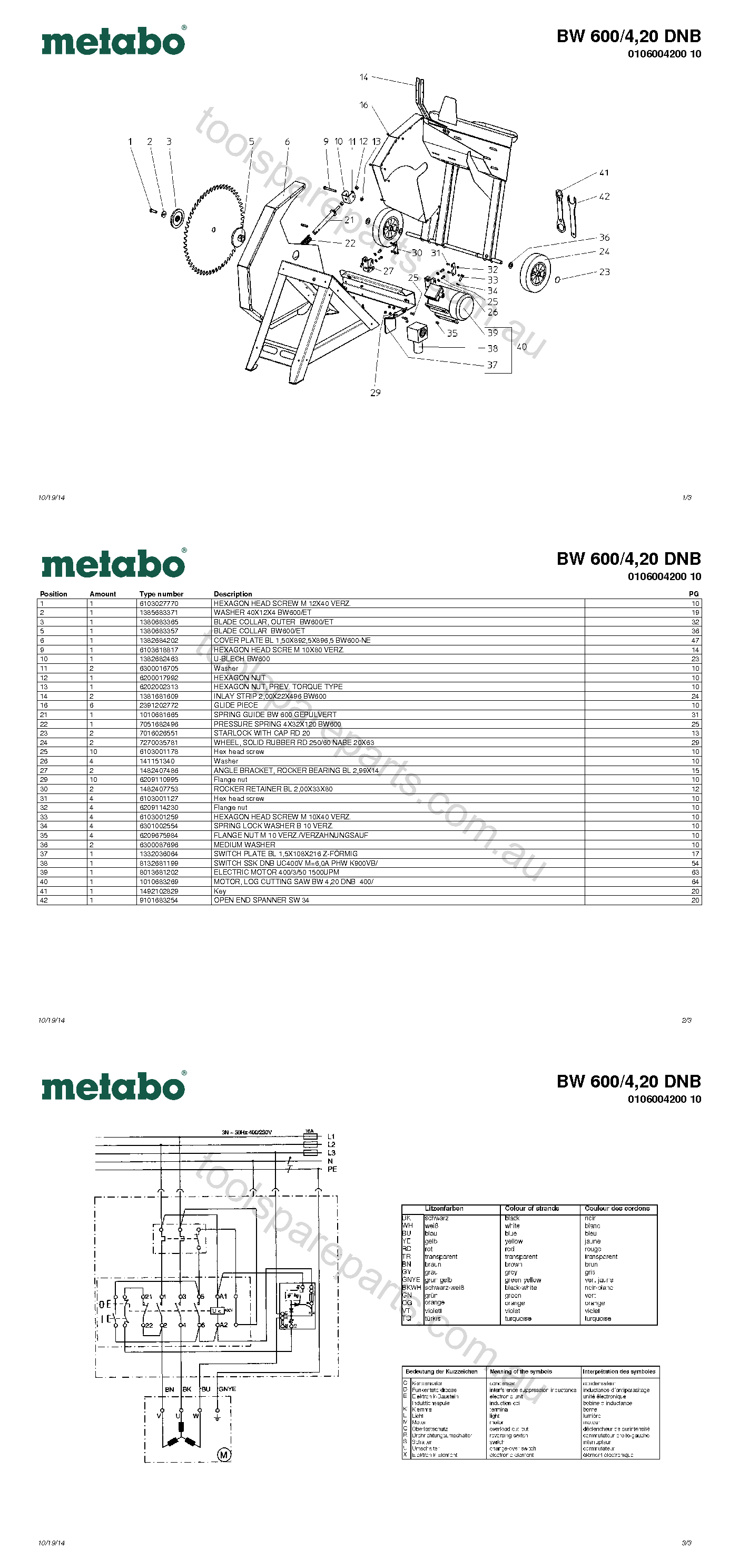 Metabo BW 600/4,20 DNB 0106004200 10  Diagram 1
