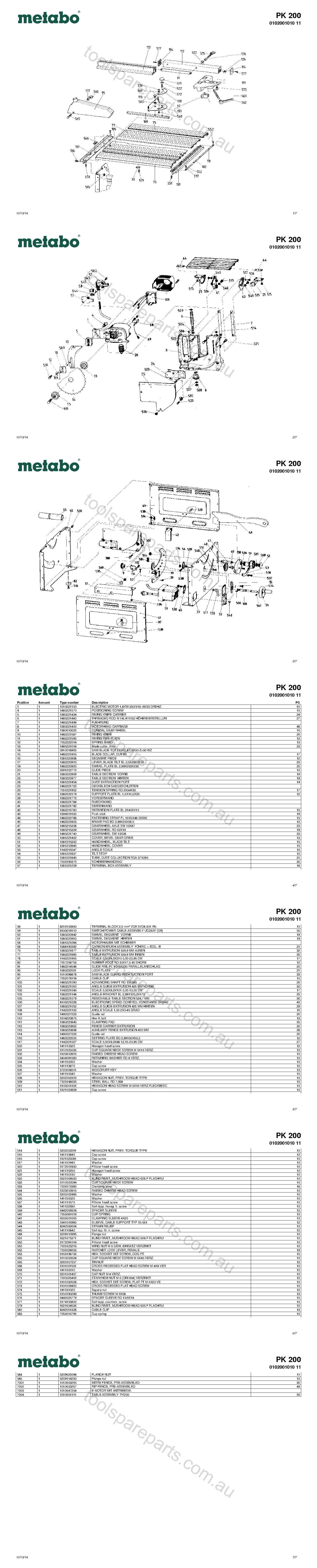 Metabo PK 200 0102001010 11  Diagram 1