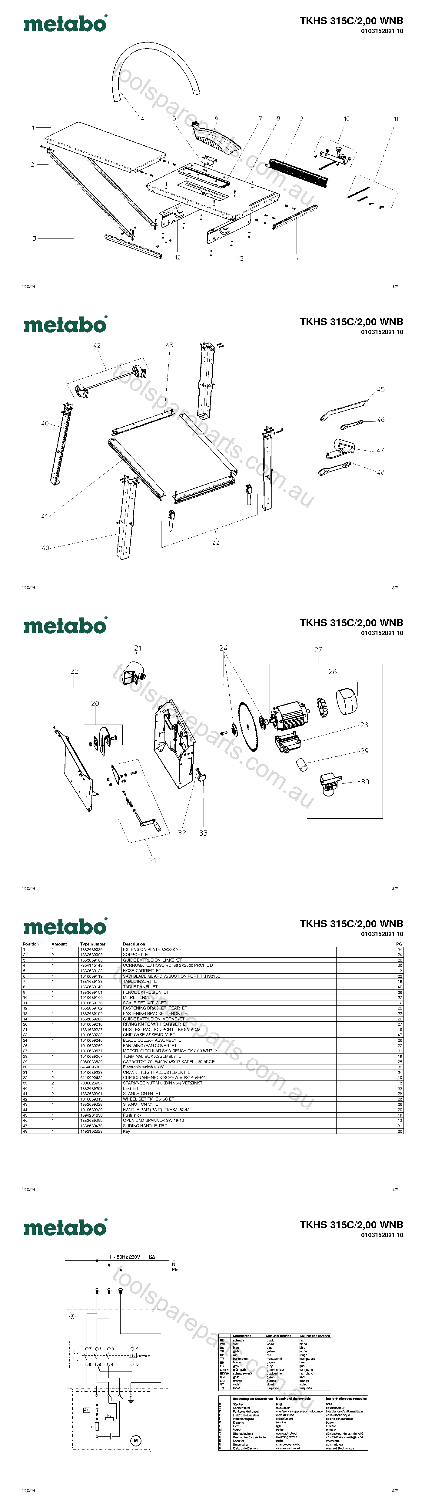 Metabo TKHS 315C/2,00 WNB 0103152021 10  Diagram 1