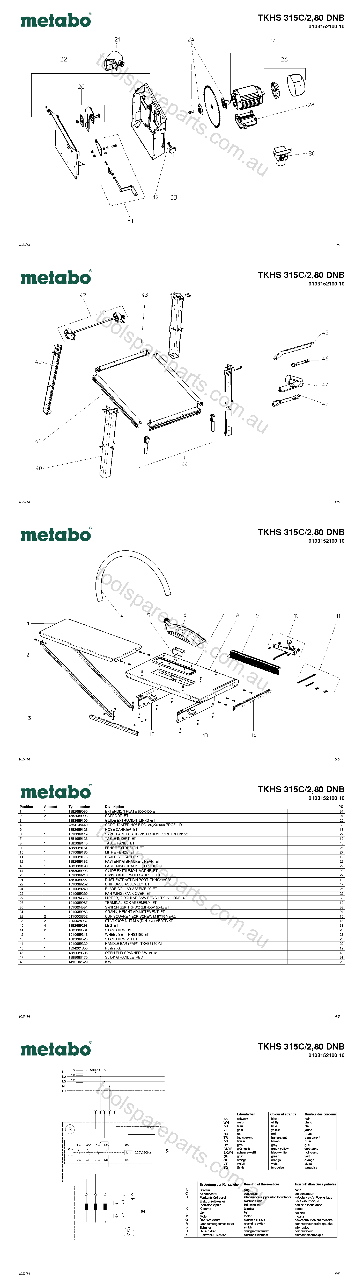 Metabo TKHS 315C/2,80 DNB 0103152100 10  Diagram 1