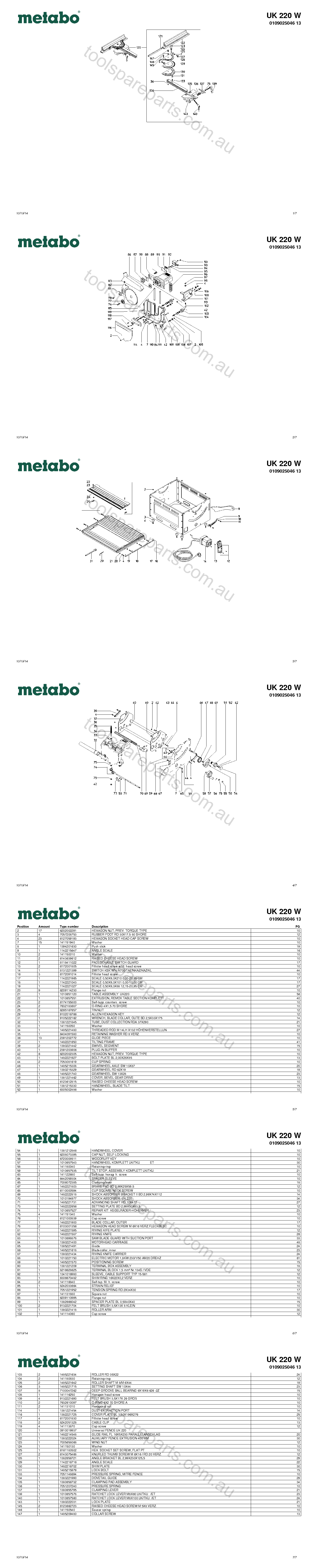 Metabo UK 220 W 0109025046 13  Diagram 1