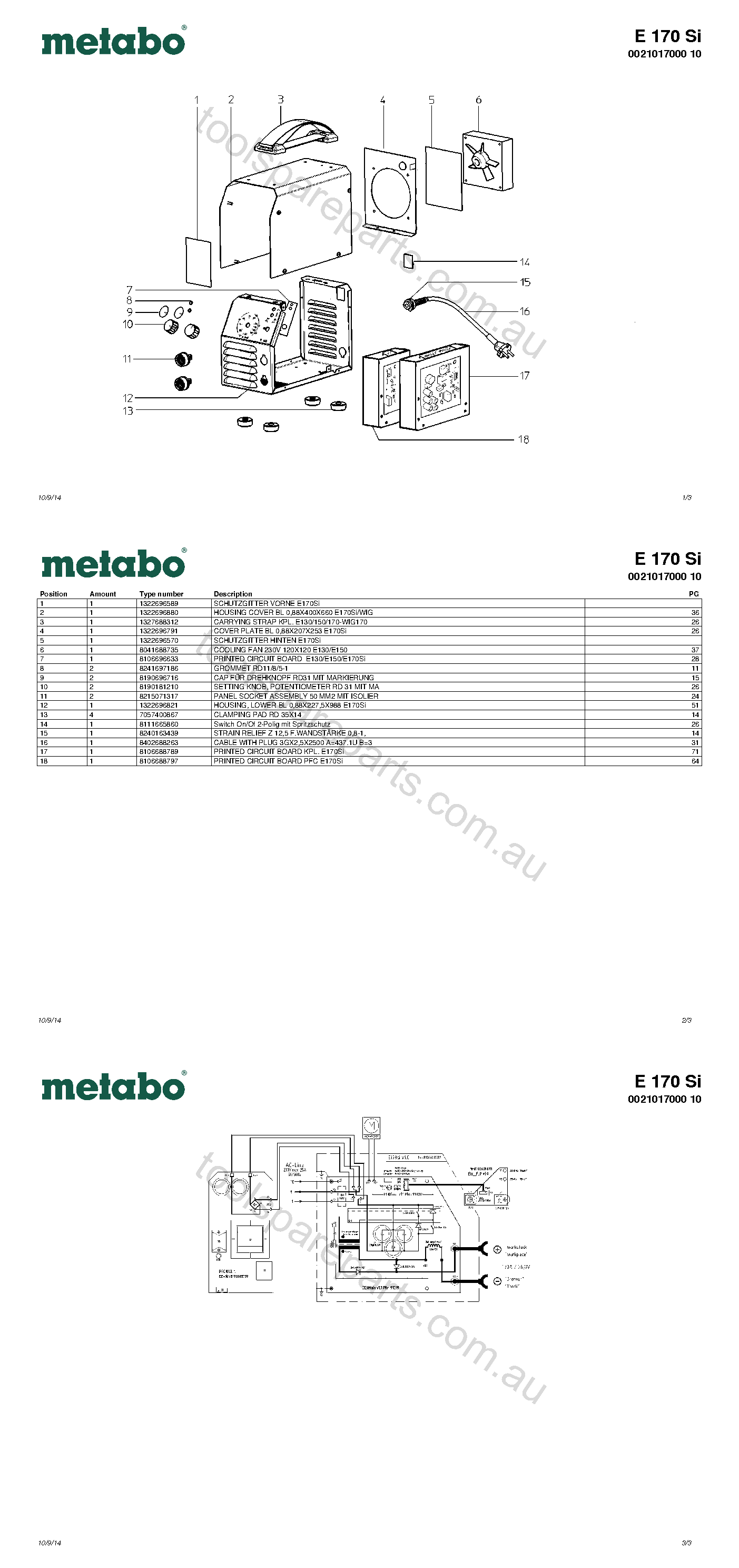Metabo E 170 Si 0021017000 10  Diagram 1