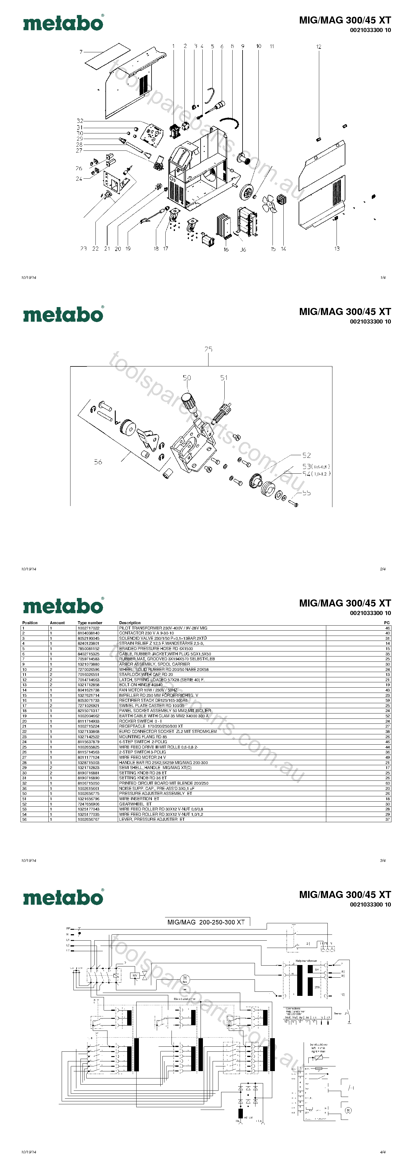 Metabo MIG/MAG 300/45 XT 0021033300 10  Diagram 1