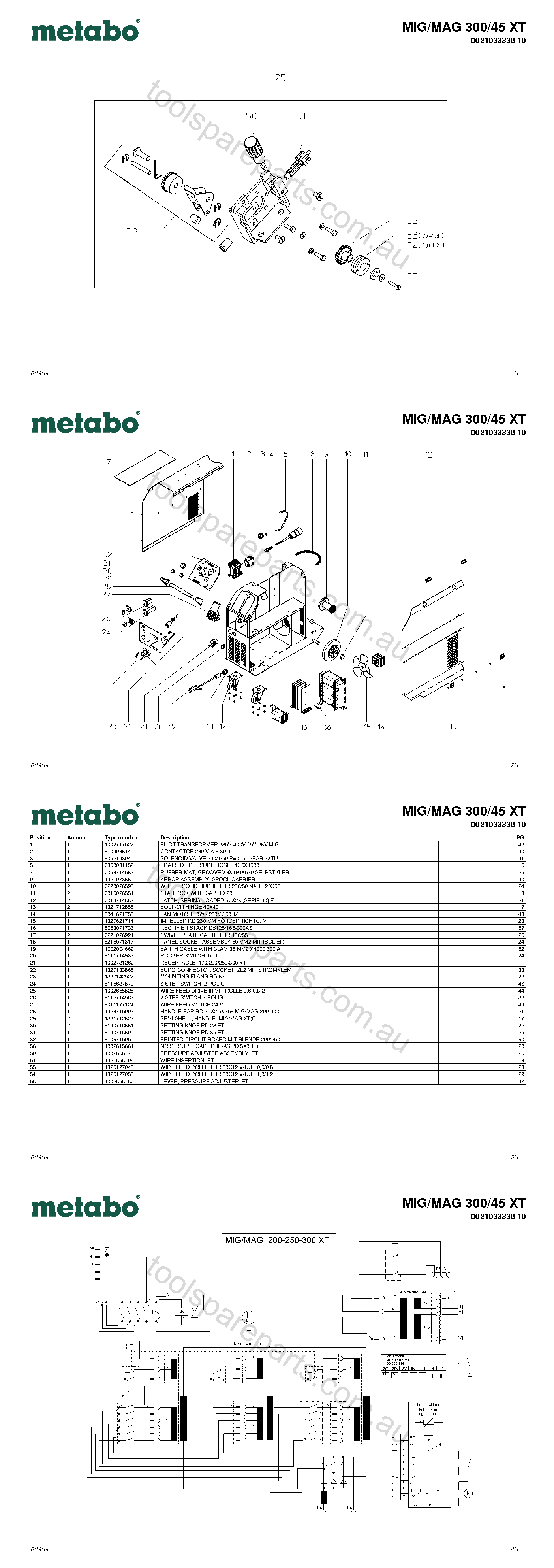 Metabo MIG/MAG 300/45 XT 0021033338 10  Diagram 1