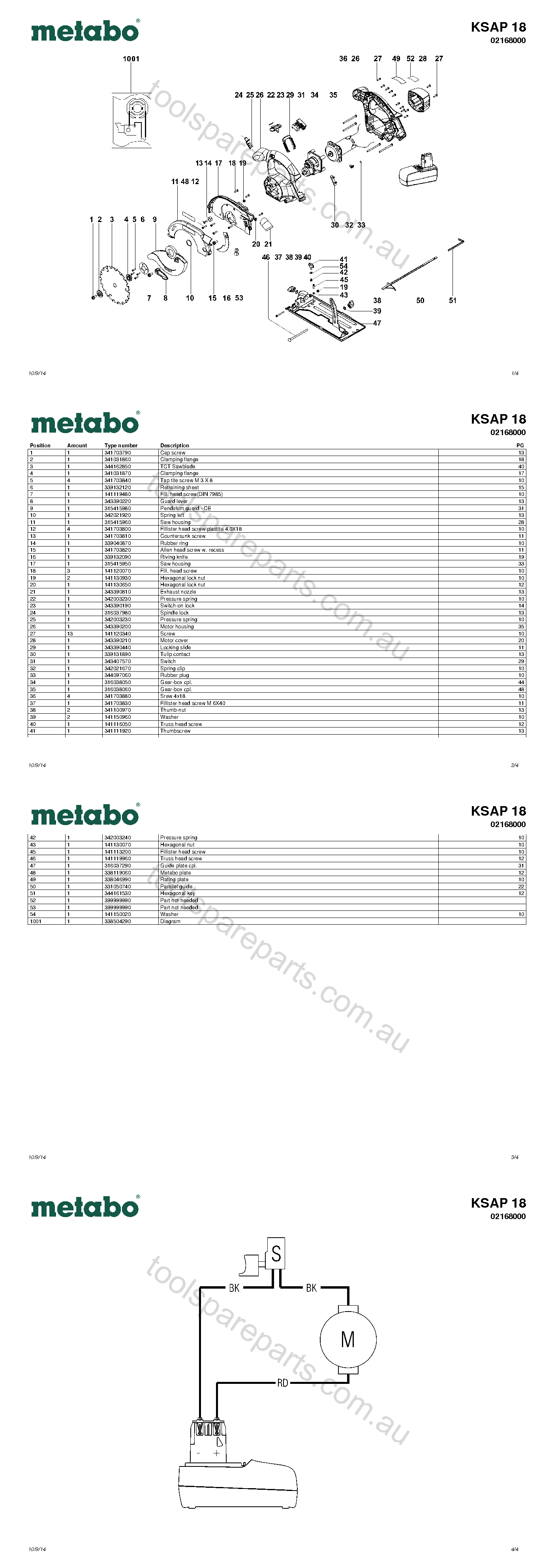 Metabo KSAP 18 02168000  Diagram 1