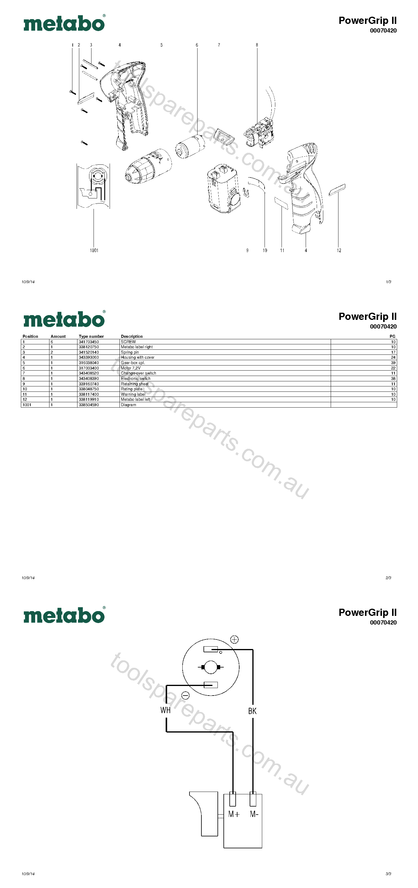 Metabo PowerGrip II 00070420  Diagram 1