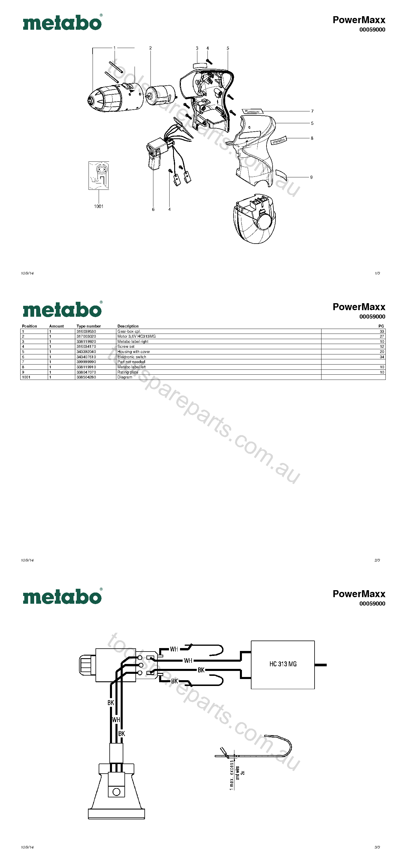 Metabo PowerMaxx 00059000  Diagram 1