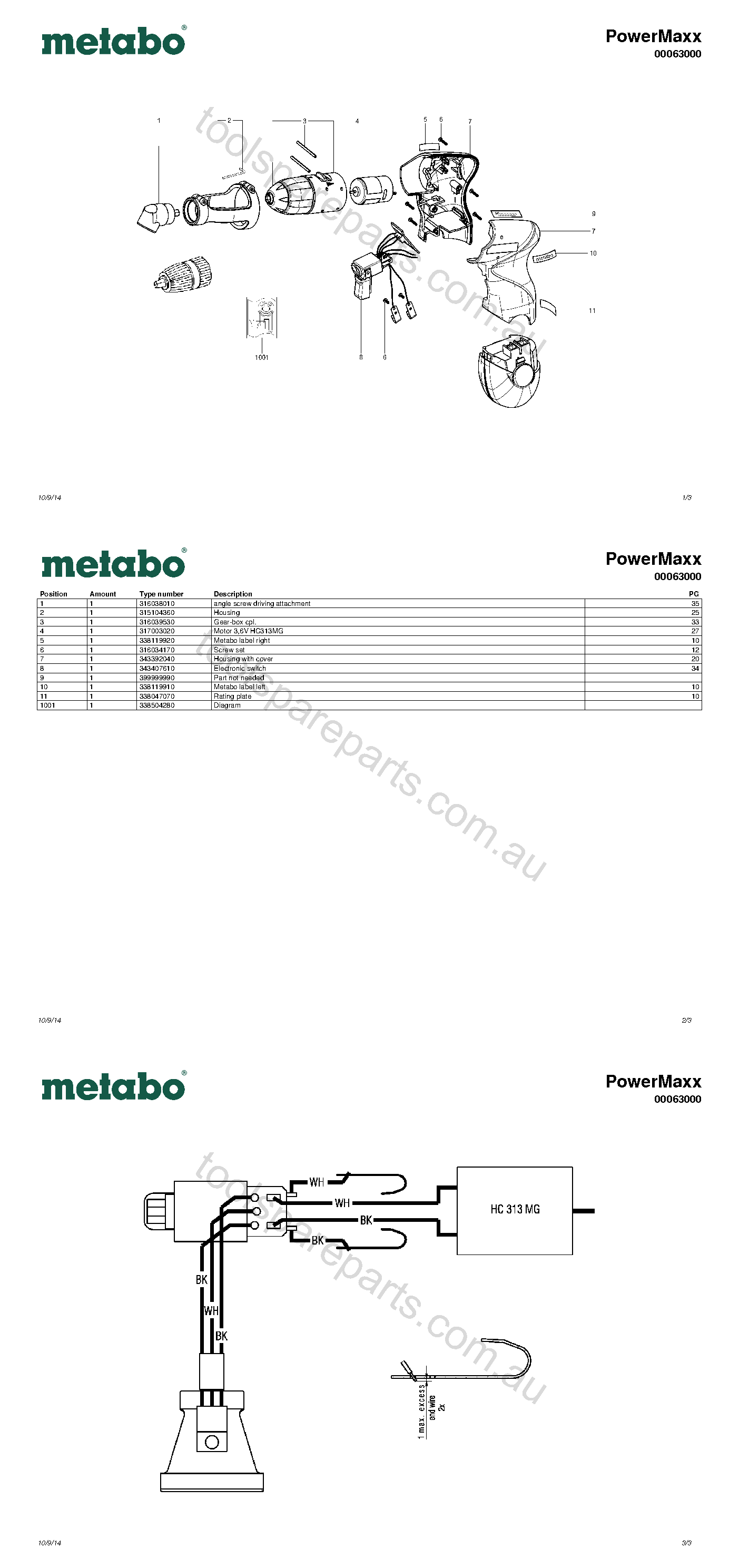 Metabo PowerMaxx 00063000  Diagram 1
