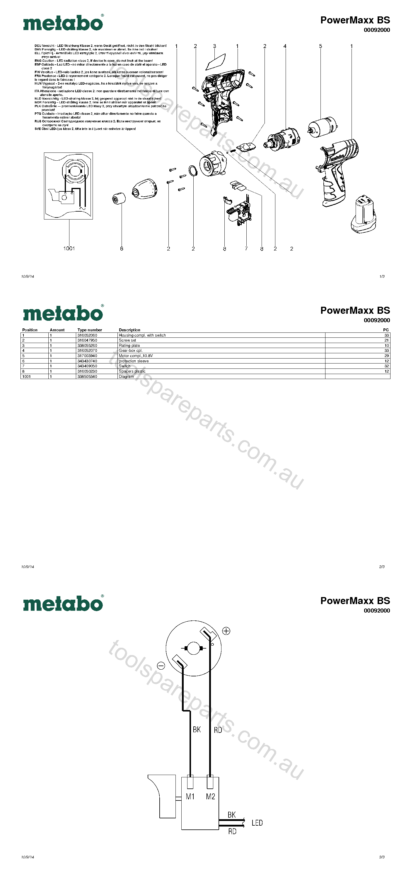 Metabo PowerMaxx BS 00092000  Diagram 1
