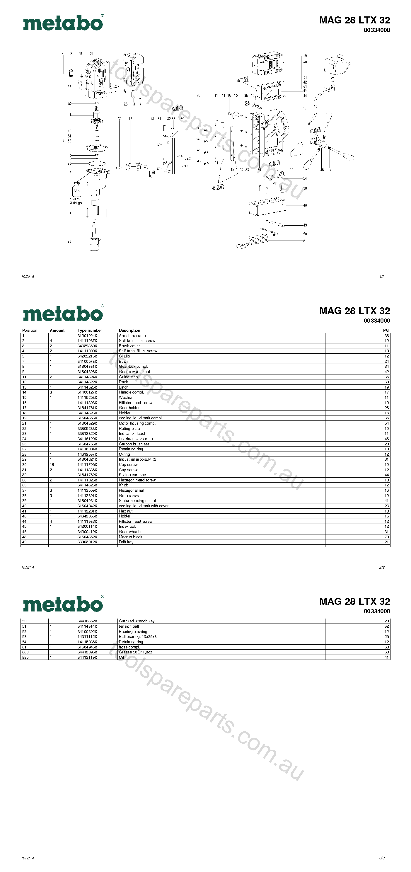 Metabo MAG 28 LTX 32 00334000  Diagram 1