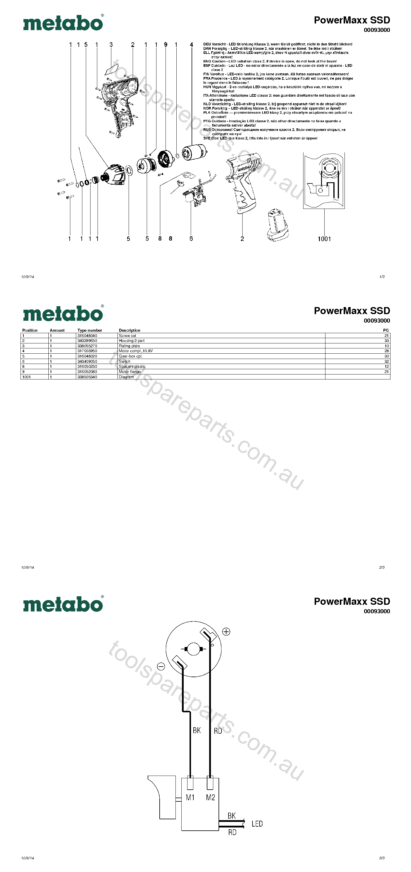 Metabo PowerMaxx SSD 00093000  Diagram 1