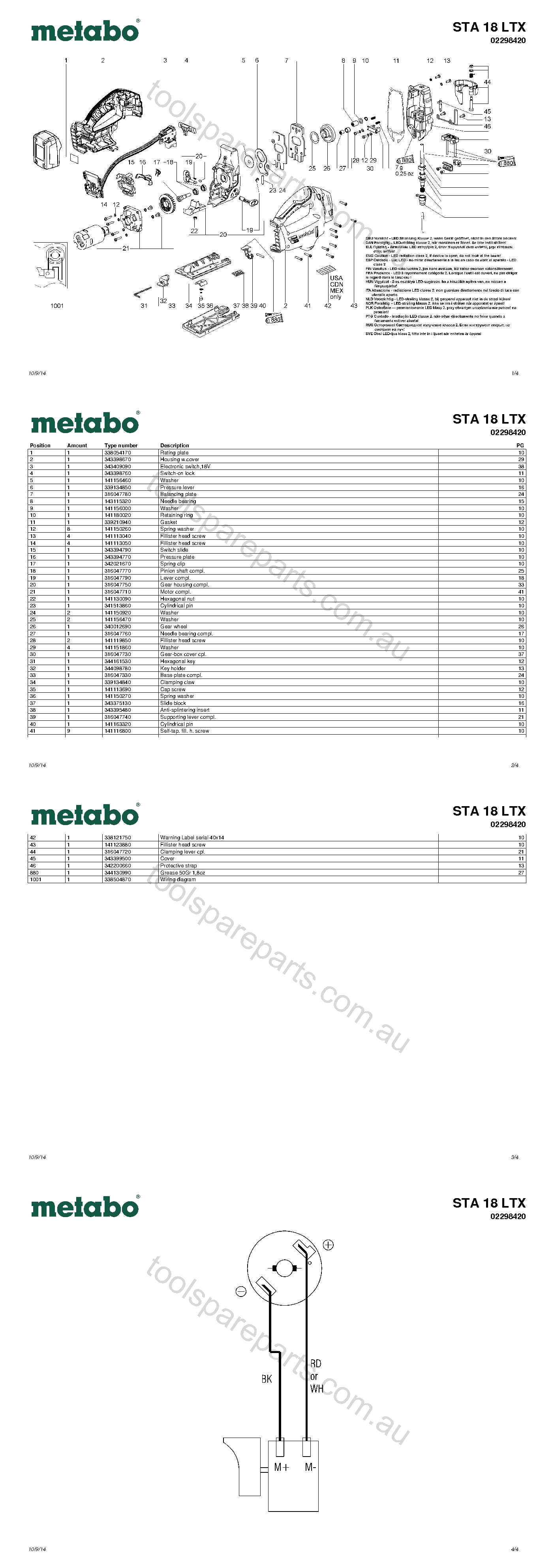 Metabo STA 18 LTX 02298420  Diagram 1
