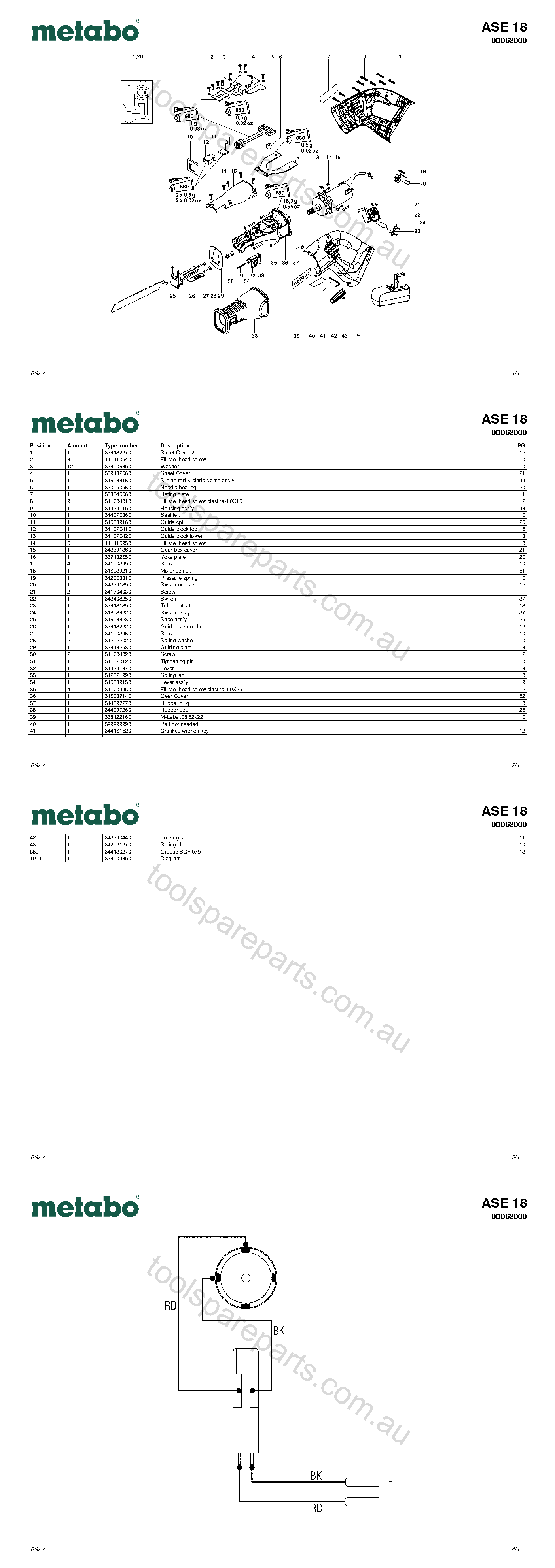 Metabo ASE 18 00062000  Diagram 1