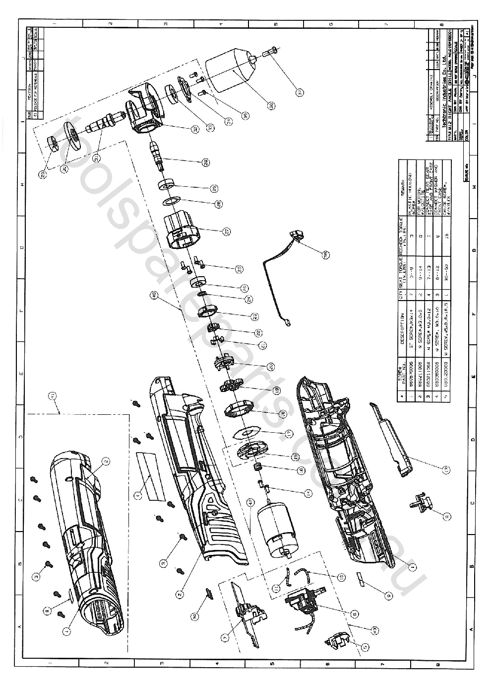 Milwaukee C12RAD  Diagram 1