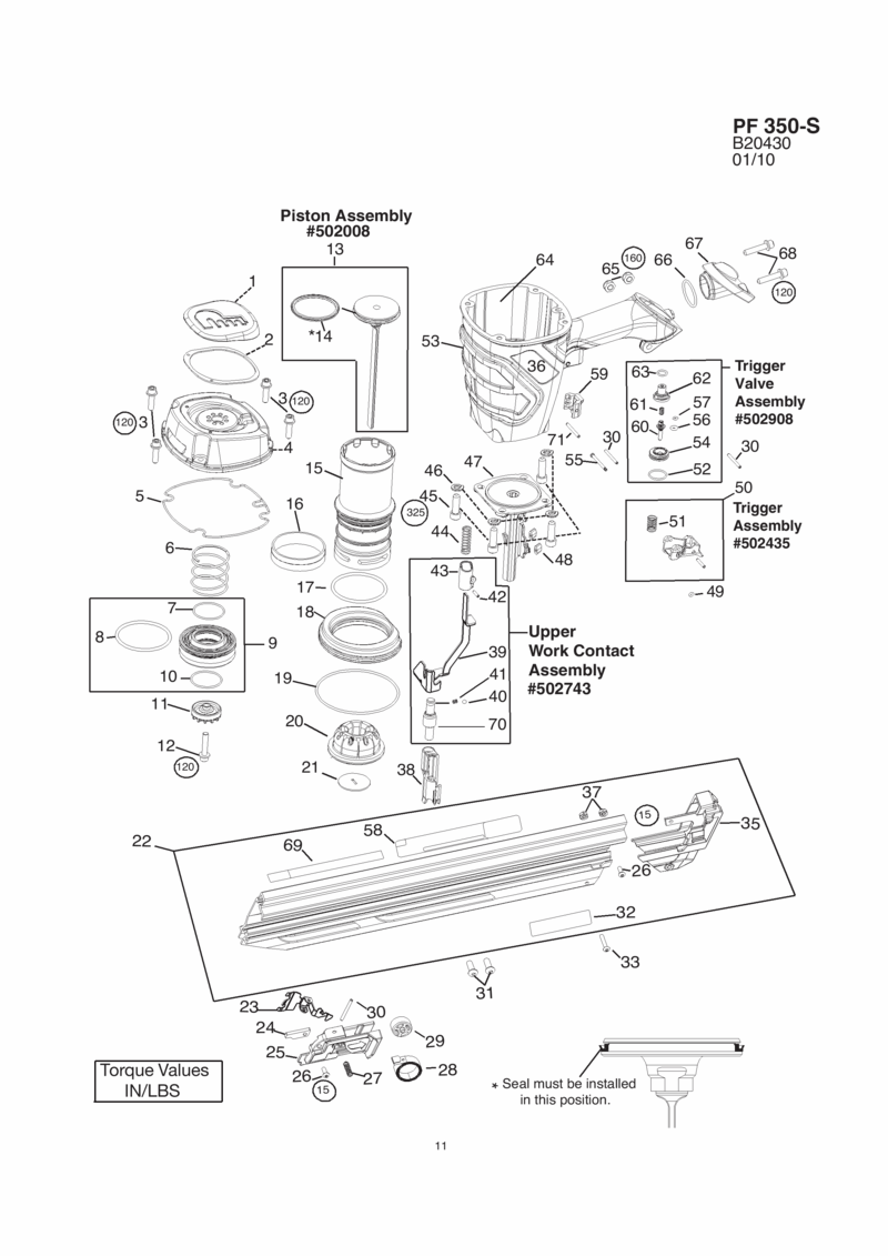Paslode PowerMaster B20430  Diagram 1