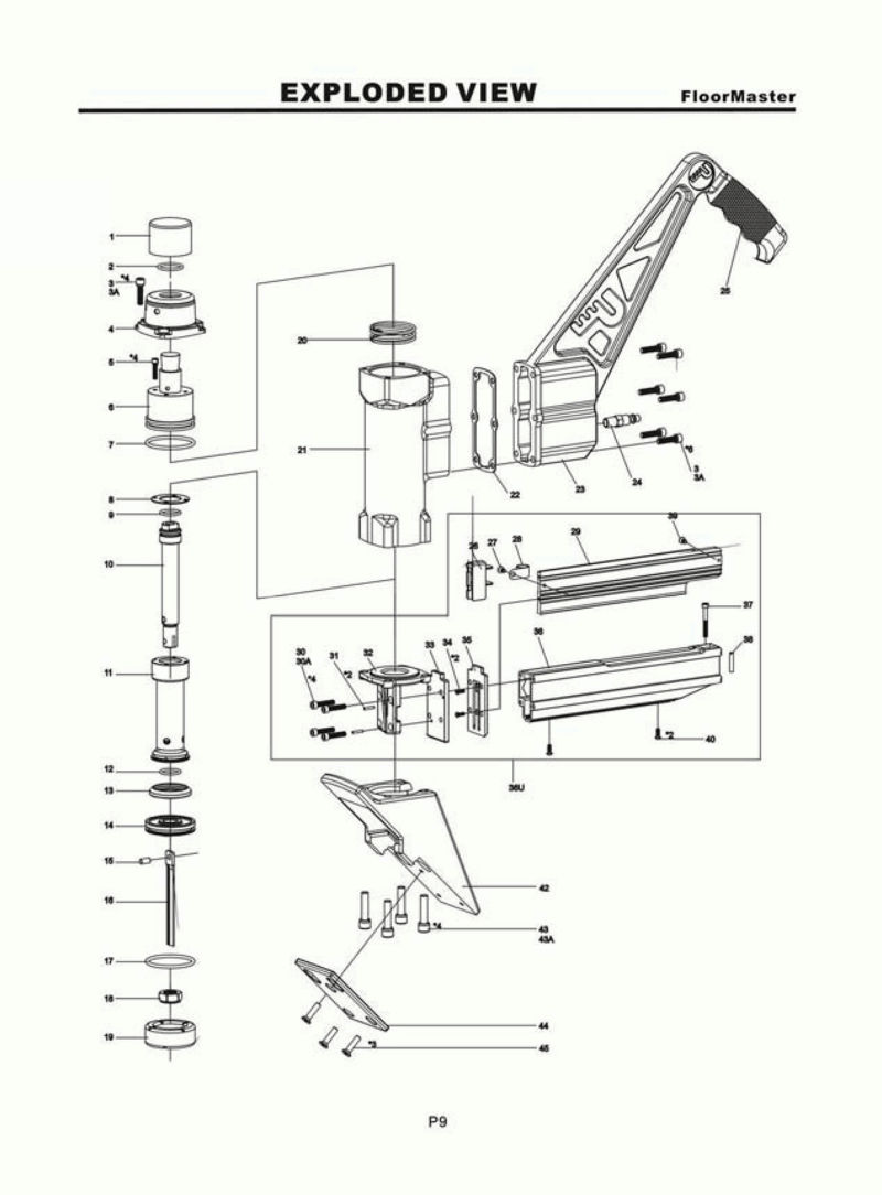 Paslode FloorMaster A18200  Diagram 1