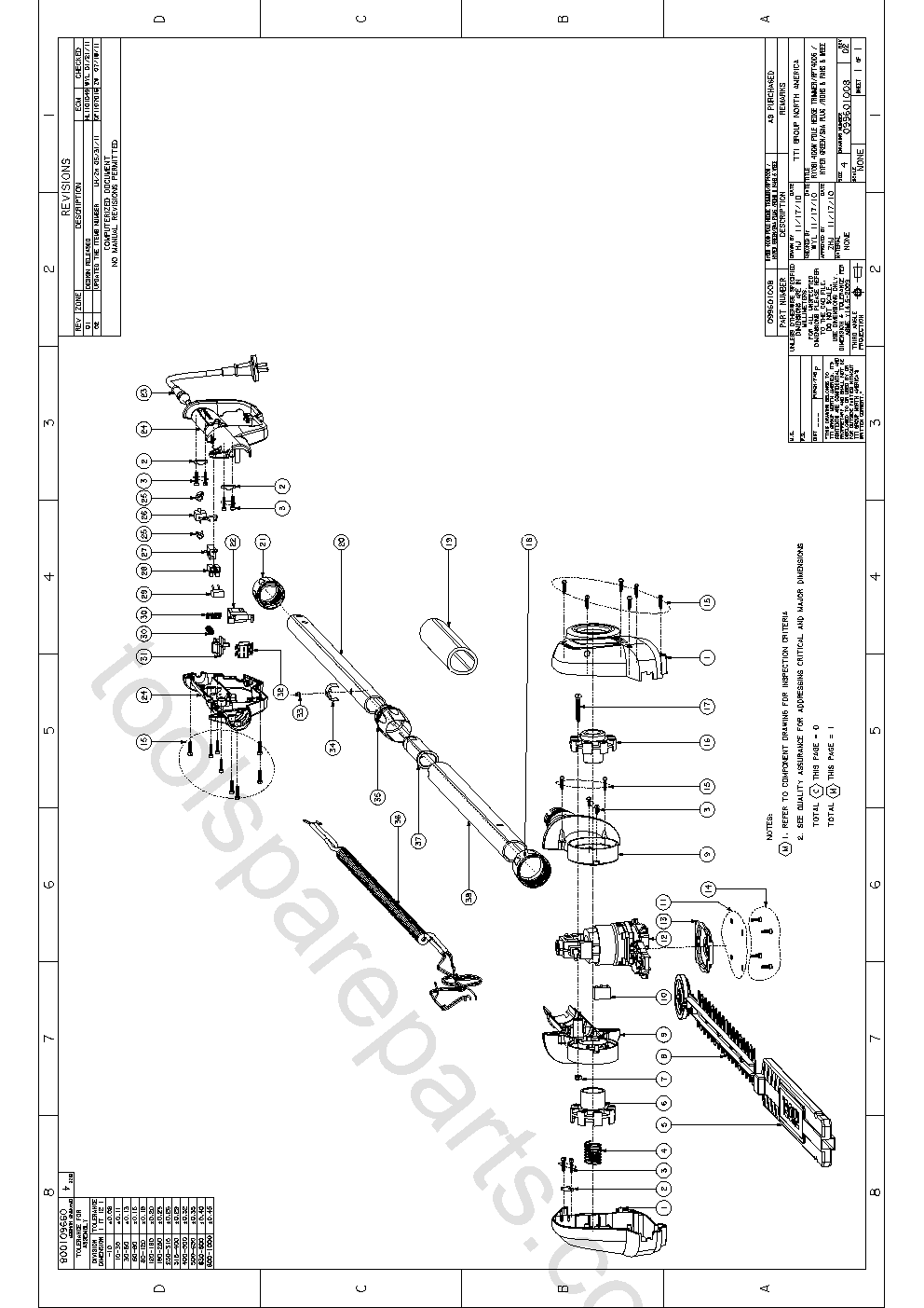 Ryobi RPT400G  Diagram 1