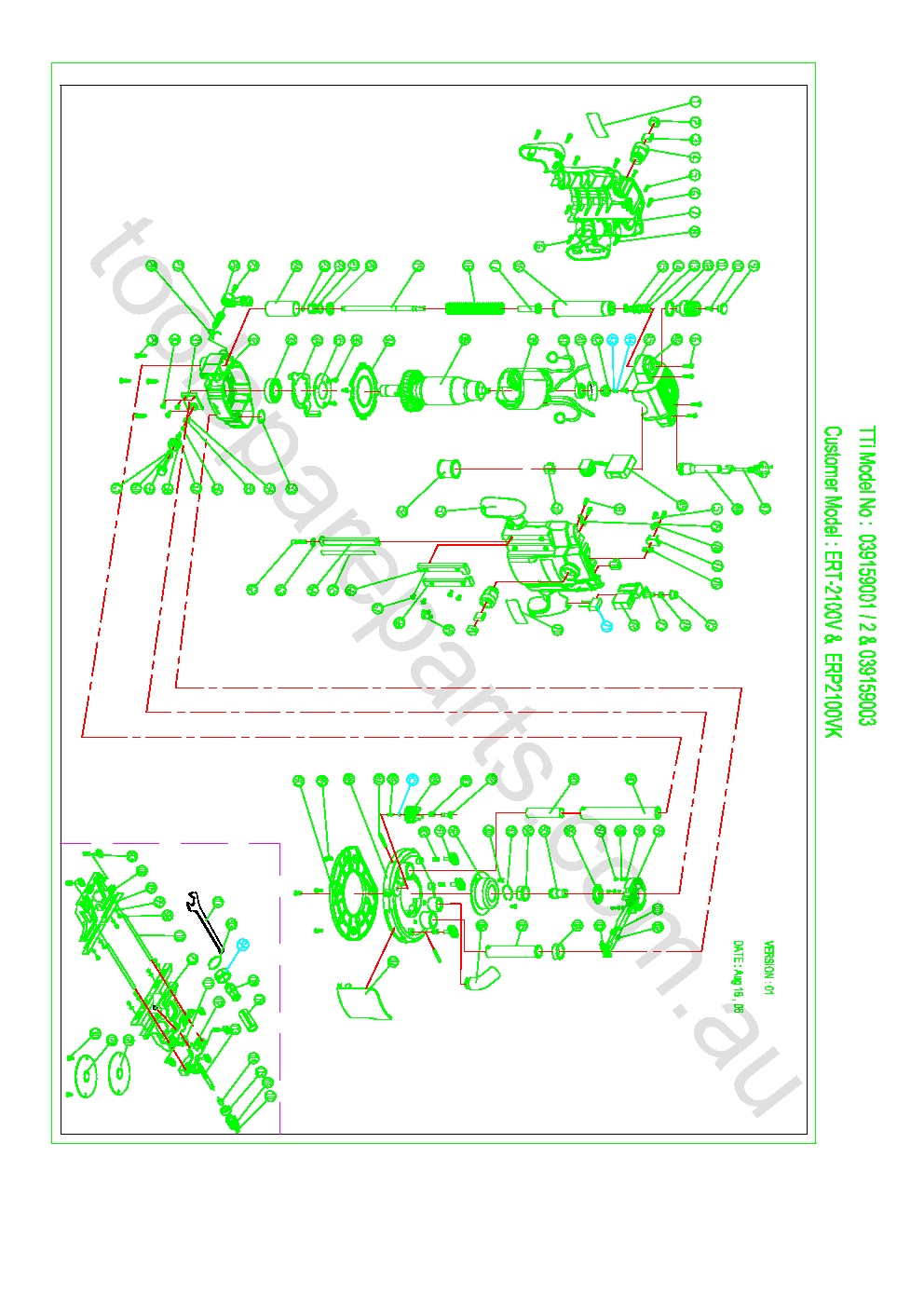 Ryobi ERP2100VK  Diagram 1