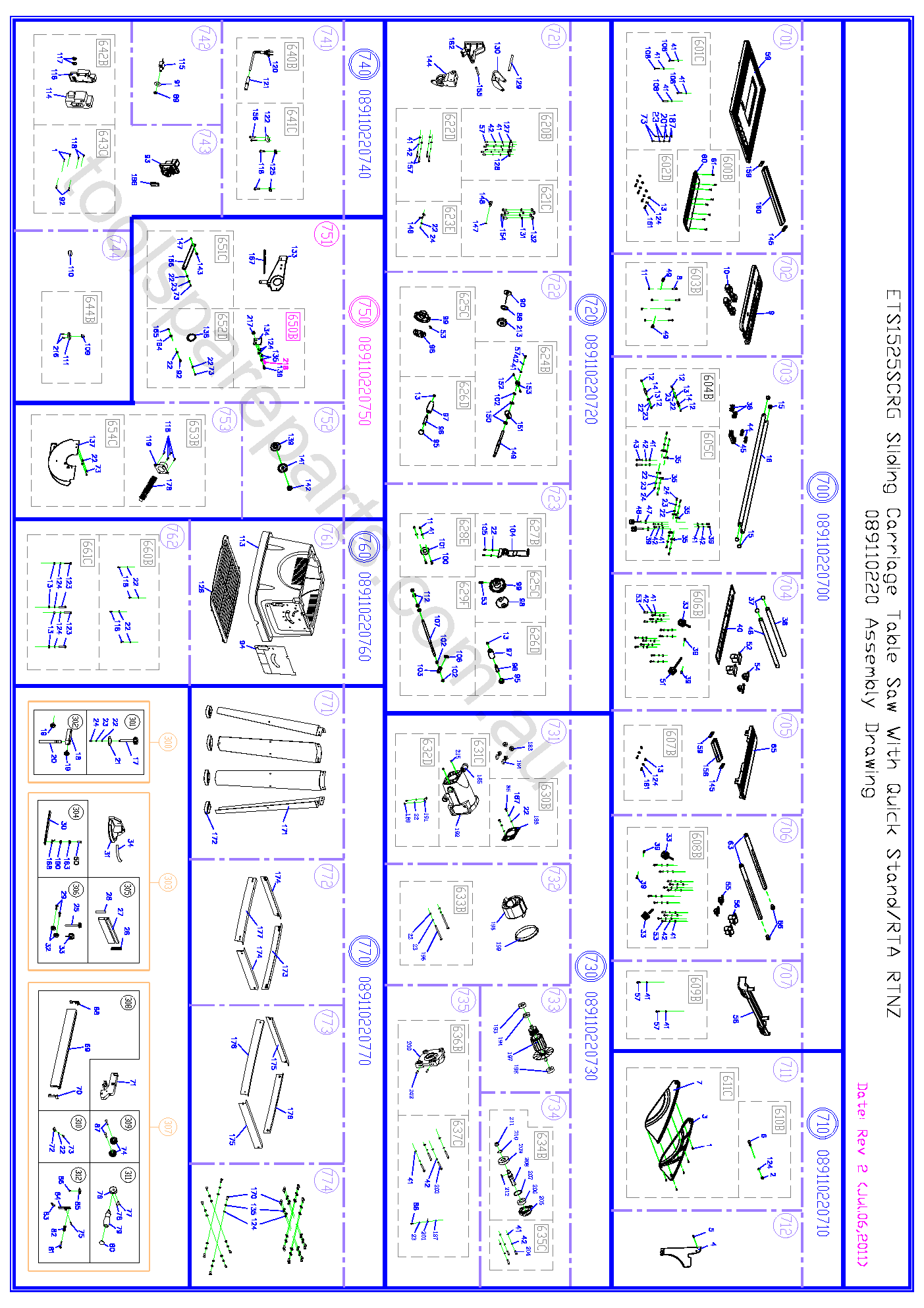 Ryobi ETS1525SCRG  Diagram 2