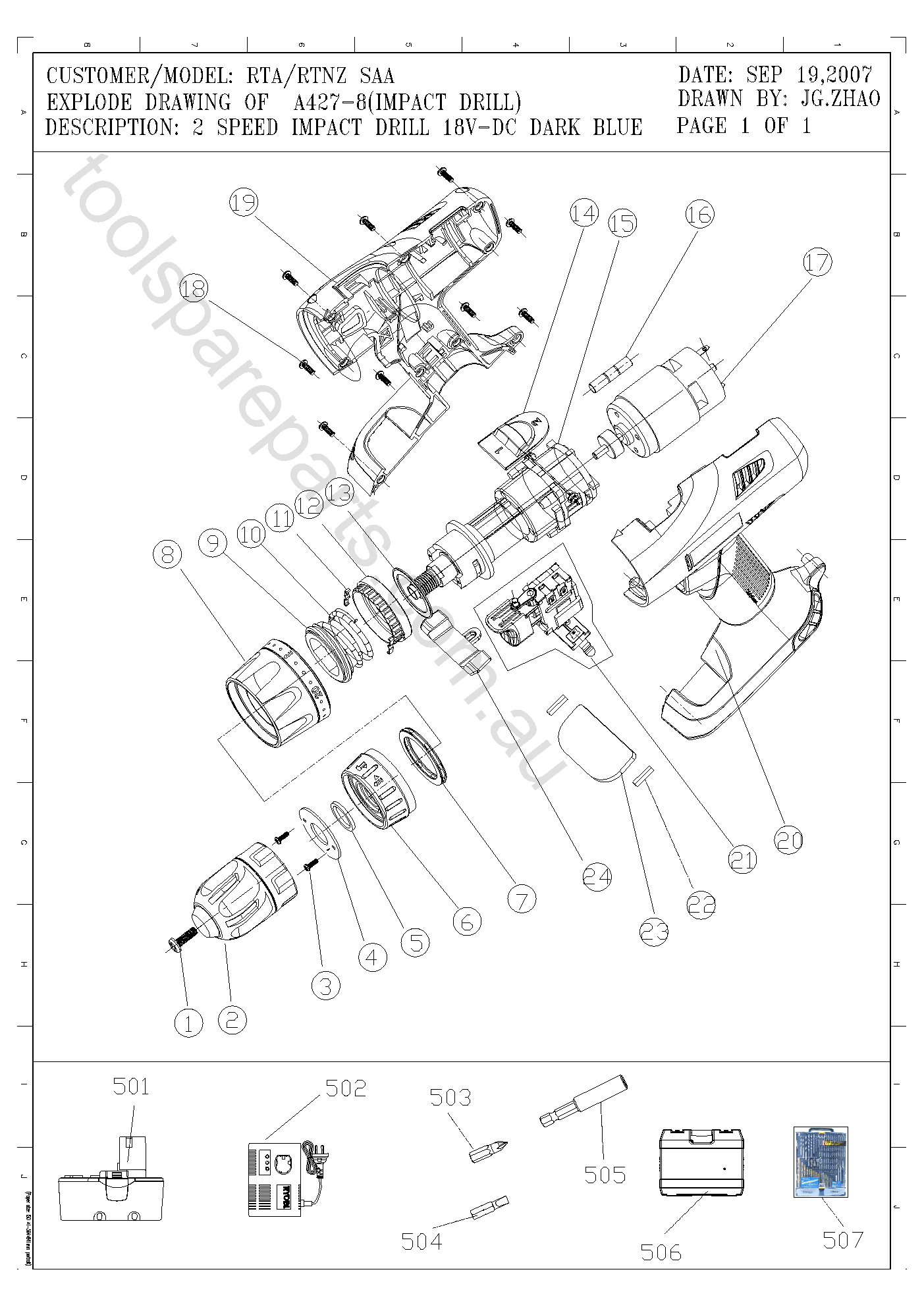 Ryobi CHI1802P-A100  Diagram 1