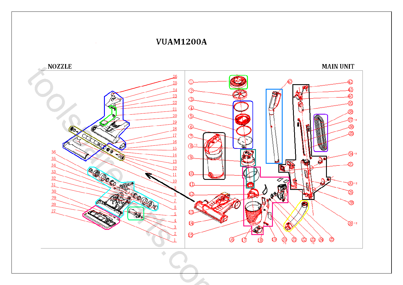 Vax VUAM1200A  Diagram 1